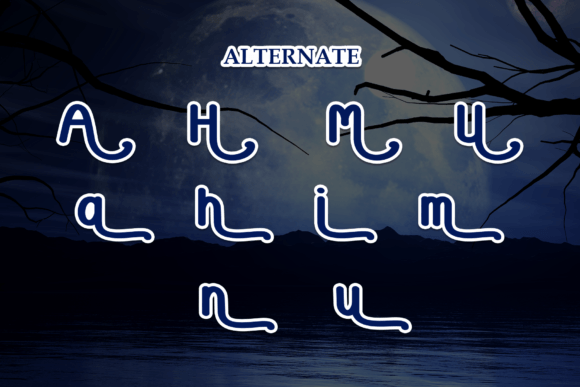 Night Moonlit Font PNG with transparent background - Preview 6