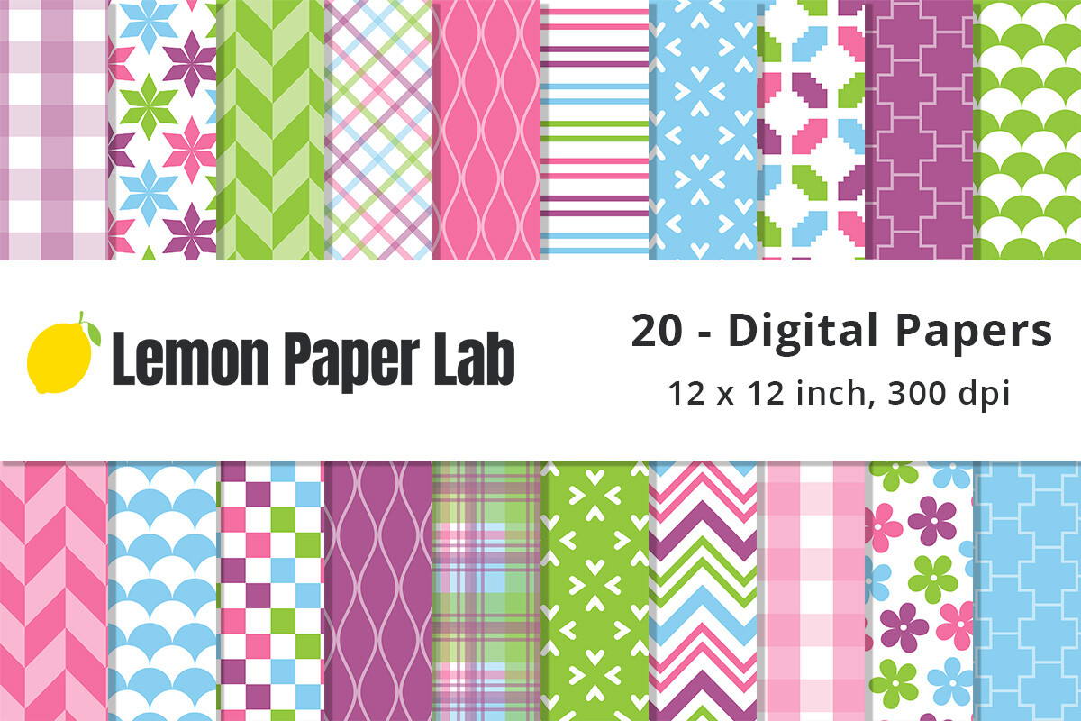 Spring Digital Scrapbook Paper Graphic by Lemon Paper Lab · Creative ...