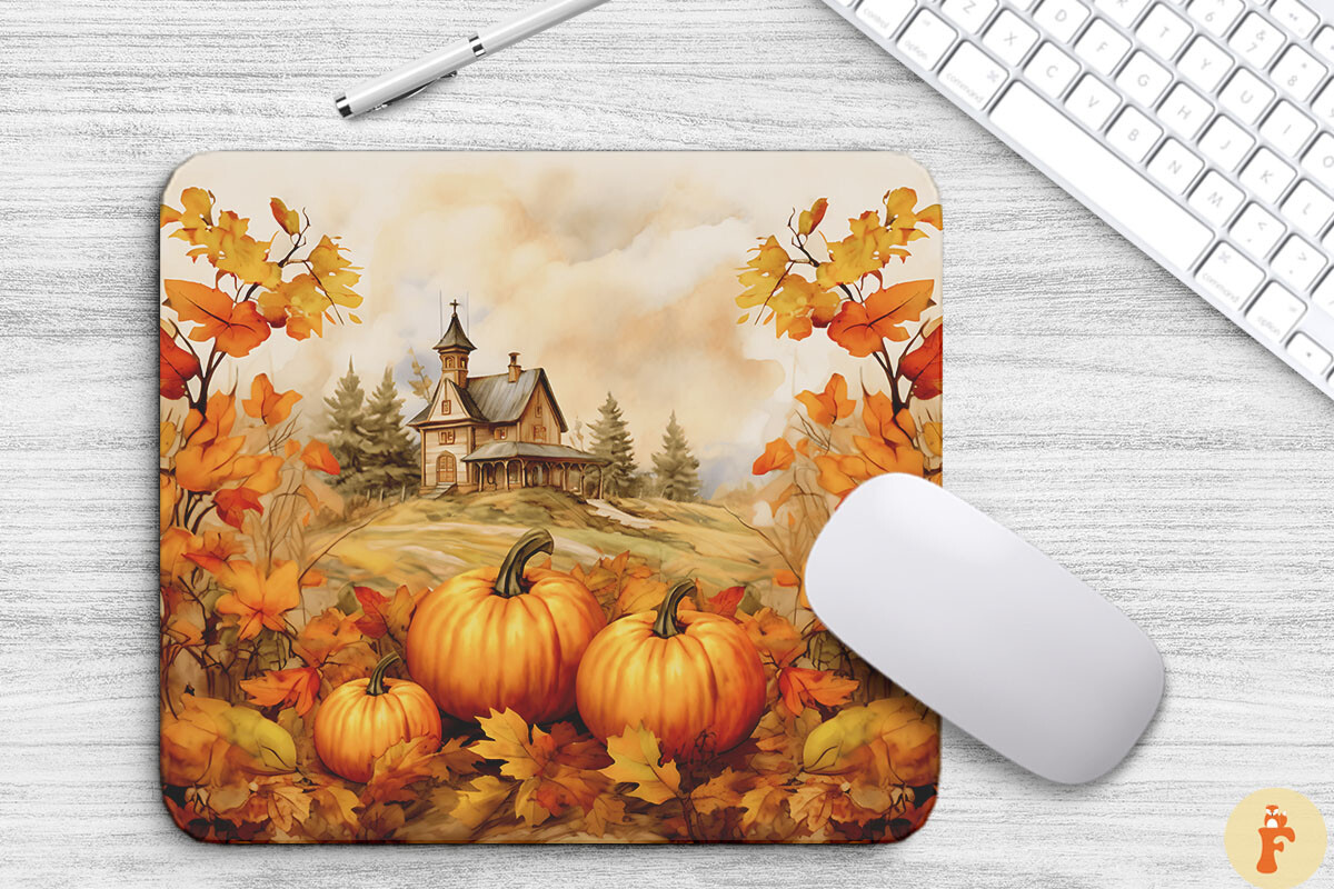 Thanksgiving Pumpkins and Fall Leaves Graphic by Foxmia · Creative Fabrica