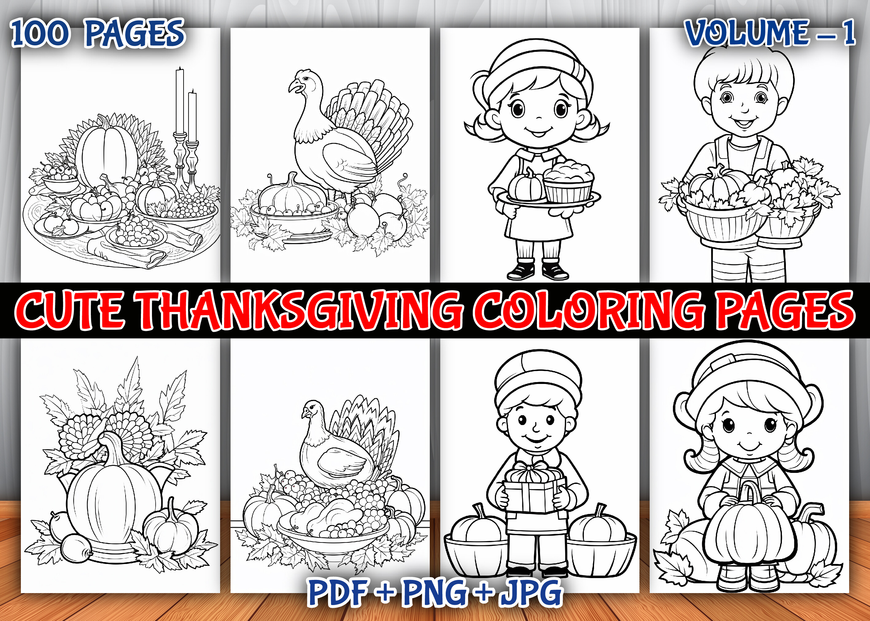 100 Cute Thanksgiving Coloring Pages