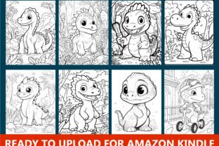 120 Cute Dinosaur Coloring Page for Kids Graphic by Lusecraft Studio ...
