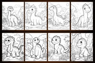 124 Cute Dinosaur Coloring Page for Kids Graphic by E A G L E ...