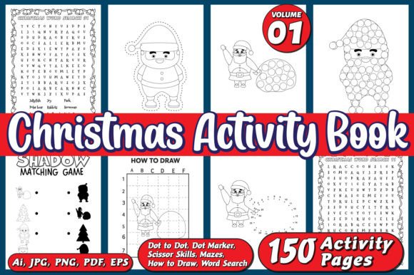 Christmas Activity Book for Kids Vol - 1
