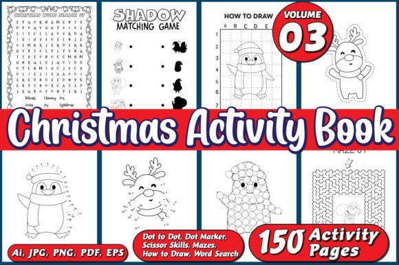 Christmas Activity Book for Kids Vol - 3