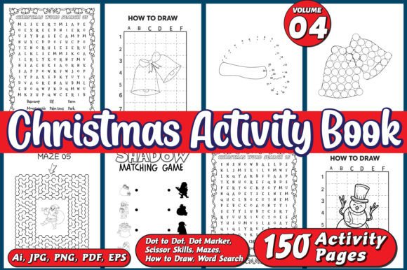 Christmas Activity Book for Kids Vol - 4