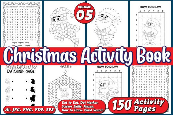 Christmas Activity Book for Kids Vol - 5