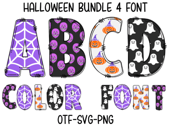 Halloween Font by Color Alphabet