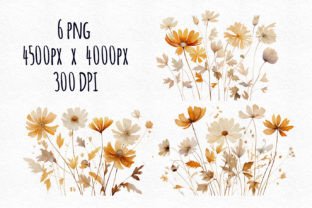 Watercolor Fall Autumn Wildflower Border Graphic by Designbible ...