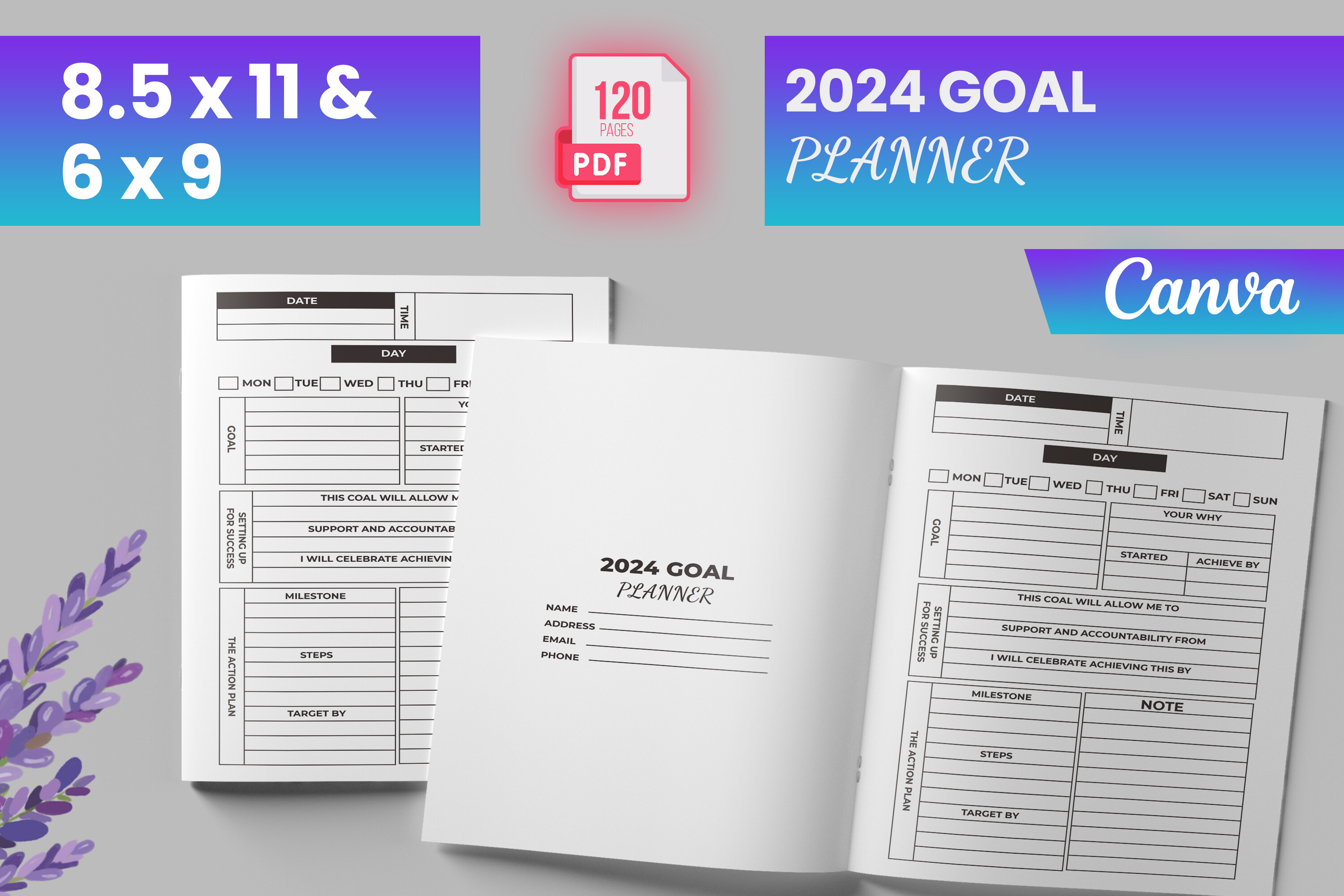 2024 Goal Planner Canva (KDP) Graphic by Boss Designer · Creative Fabrica