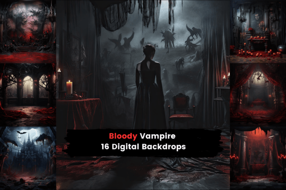 Preview of Bloody Vampire Digital Backdrops digital backdrop