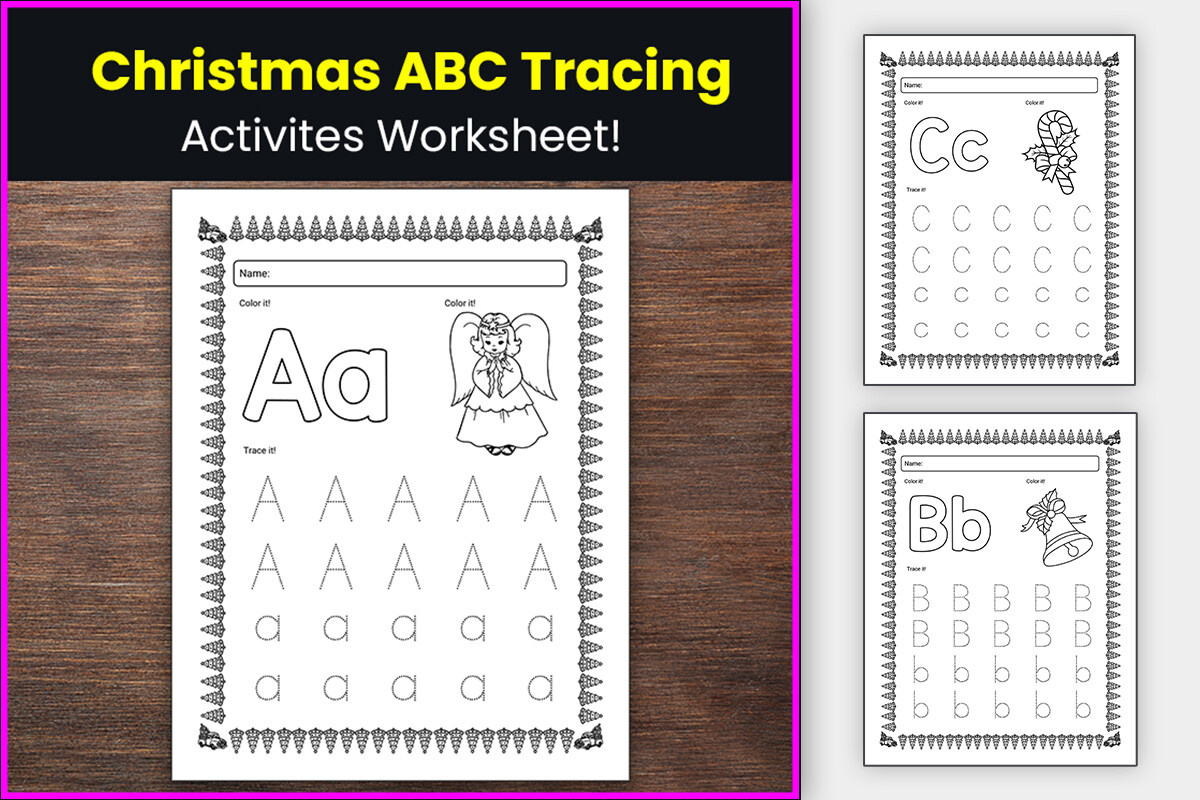 Christmas ABC Tracing Sheets for Kids Graphic by TheStudyKits ...