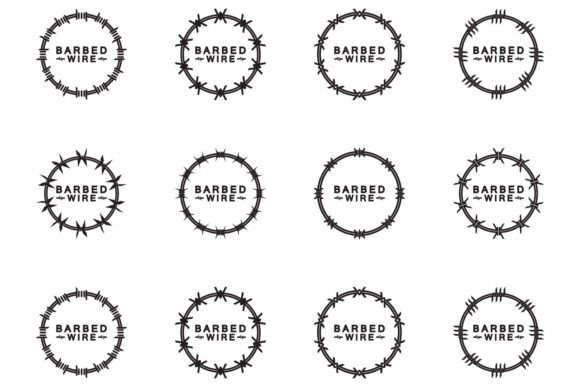 Circle Black Barbed Wire Logo Design