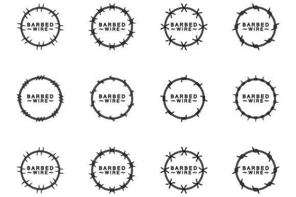 Circle Black Barbed Wire Logo Design