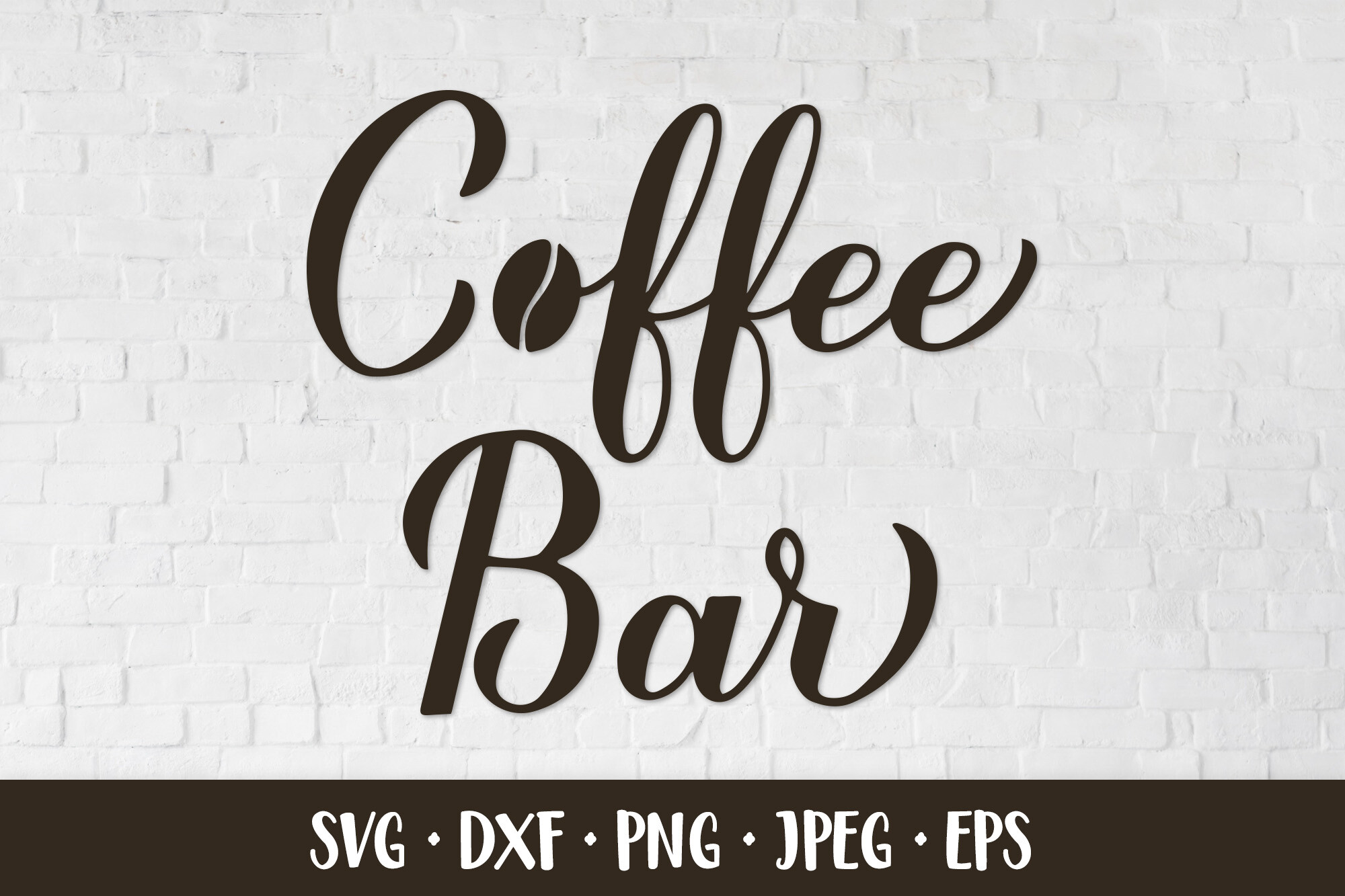 Coffee Bar Sign SVG. Coffee Bar Hand Let