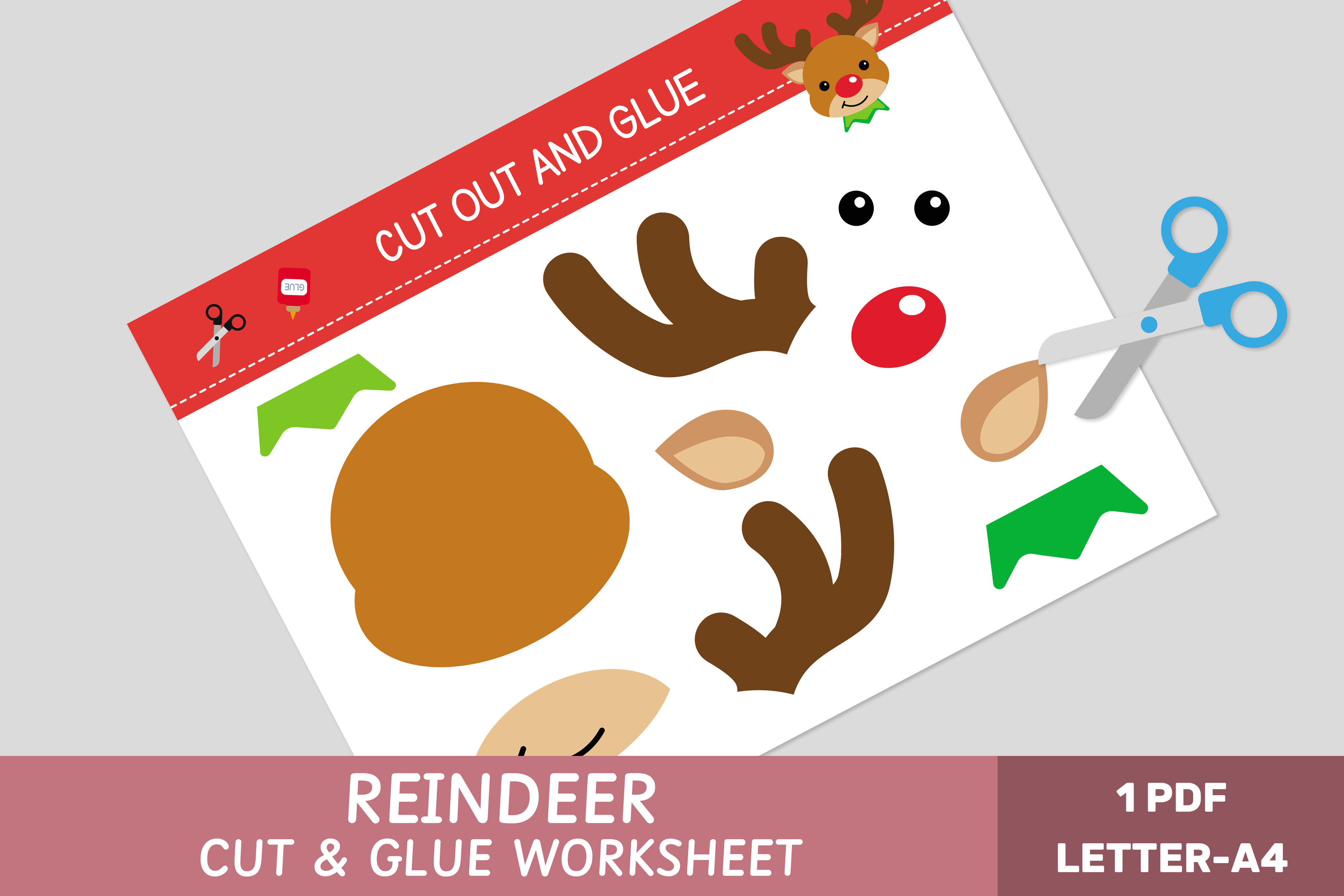 Cut and Glue Worksheet - Christmas