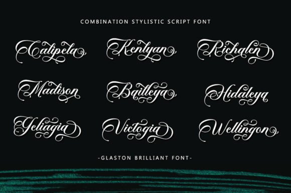Glanston Brilliant Font PNG with transparent background - Preview 3