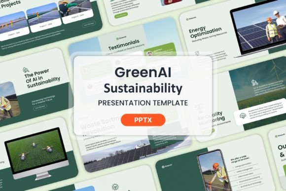 Preview of Green AI Sustainability - PPT Template technology presentation template