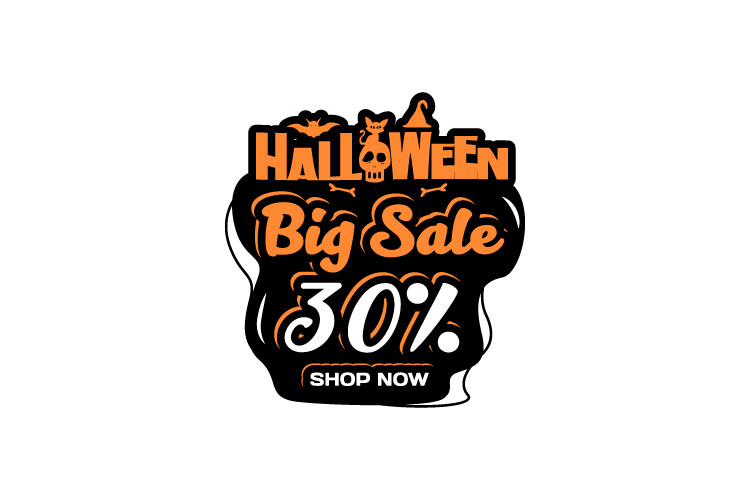 Halloween Sale Banner Design Vector