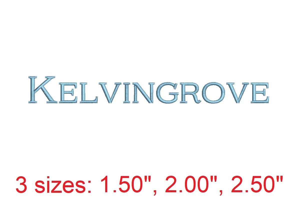 Kelvingrove Embroidery Font