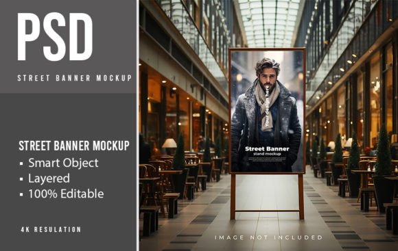 PSD Outdoor Banner Mockup Graphic by sujhonsharma · Creative Fabrica