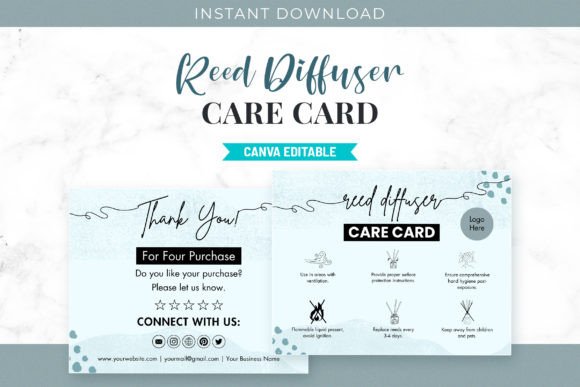 Reed Diffuser Care Card Canva Design