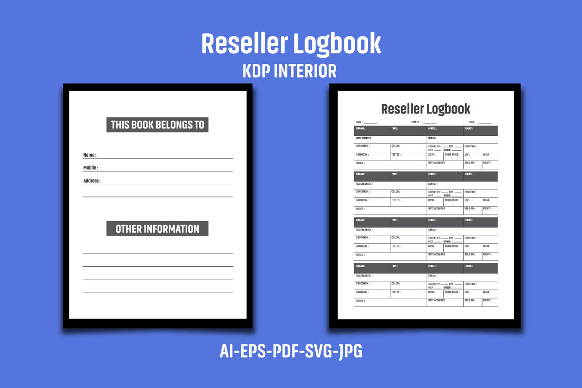 Reseller Logbook KDP Interior Graphic by shamsul75 · Creative Fabrica