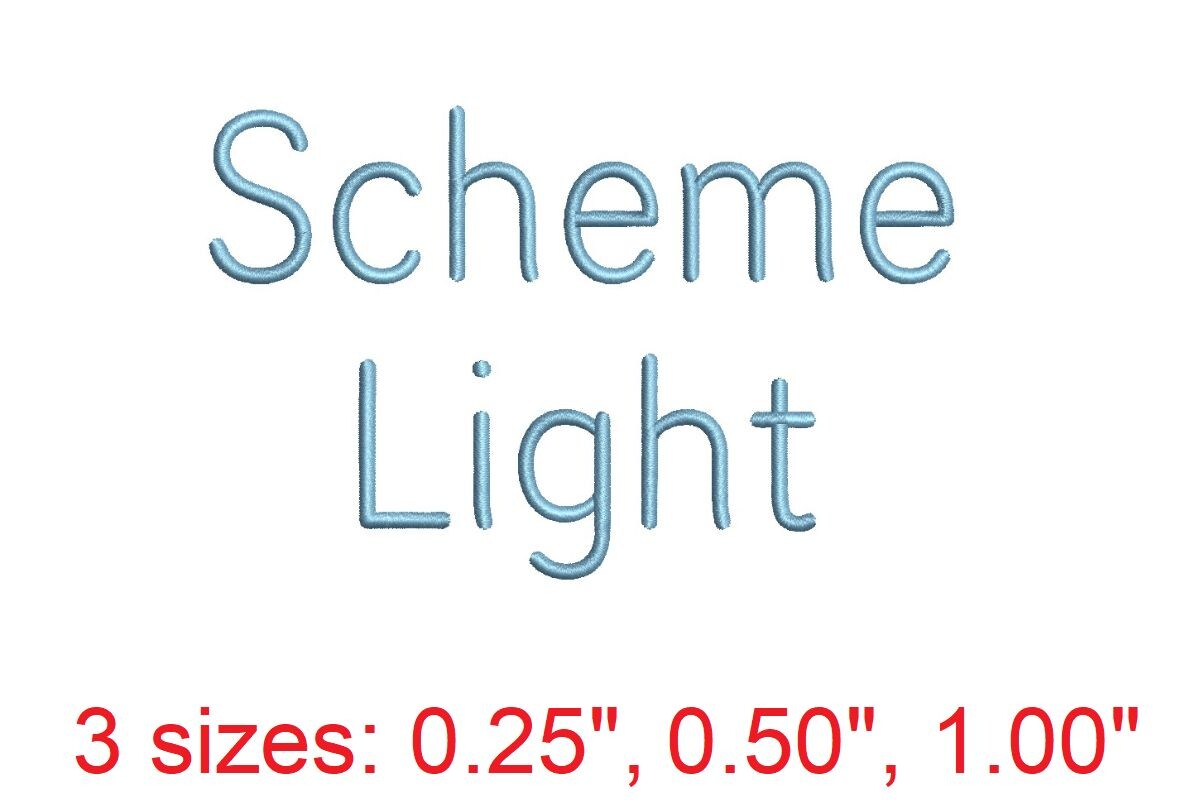 Scheme LT Embroidery Font