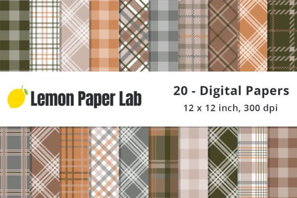Seamless Fall Plaid Digital Background