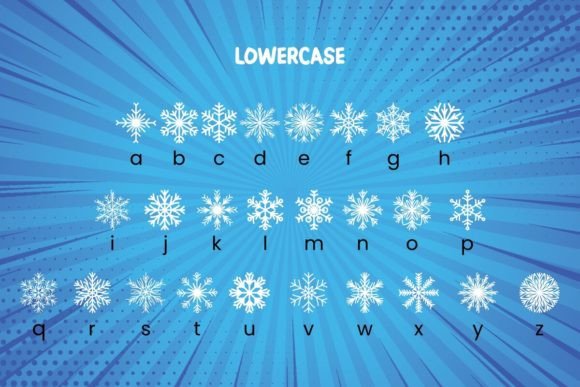 Simple Snowflake Font PNG with transparent background - Preview 2