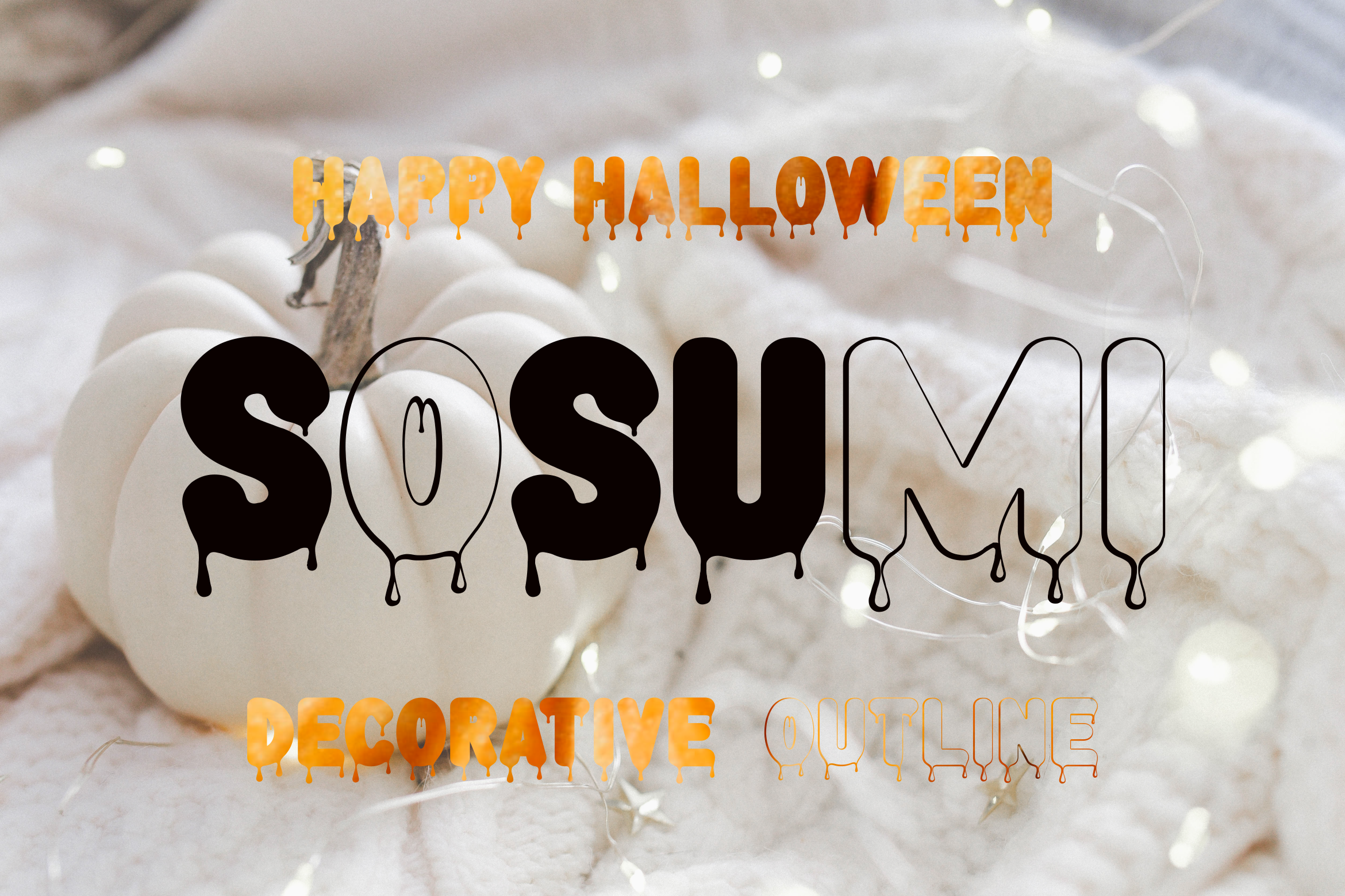 Sosumi preview: tall bold letters dripping with blood