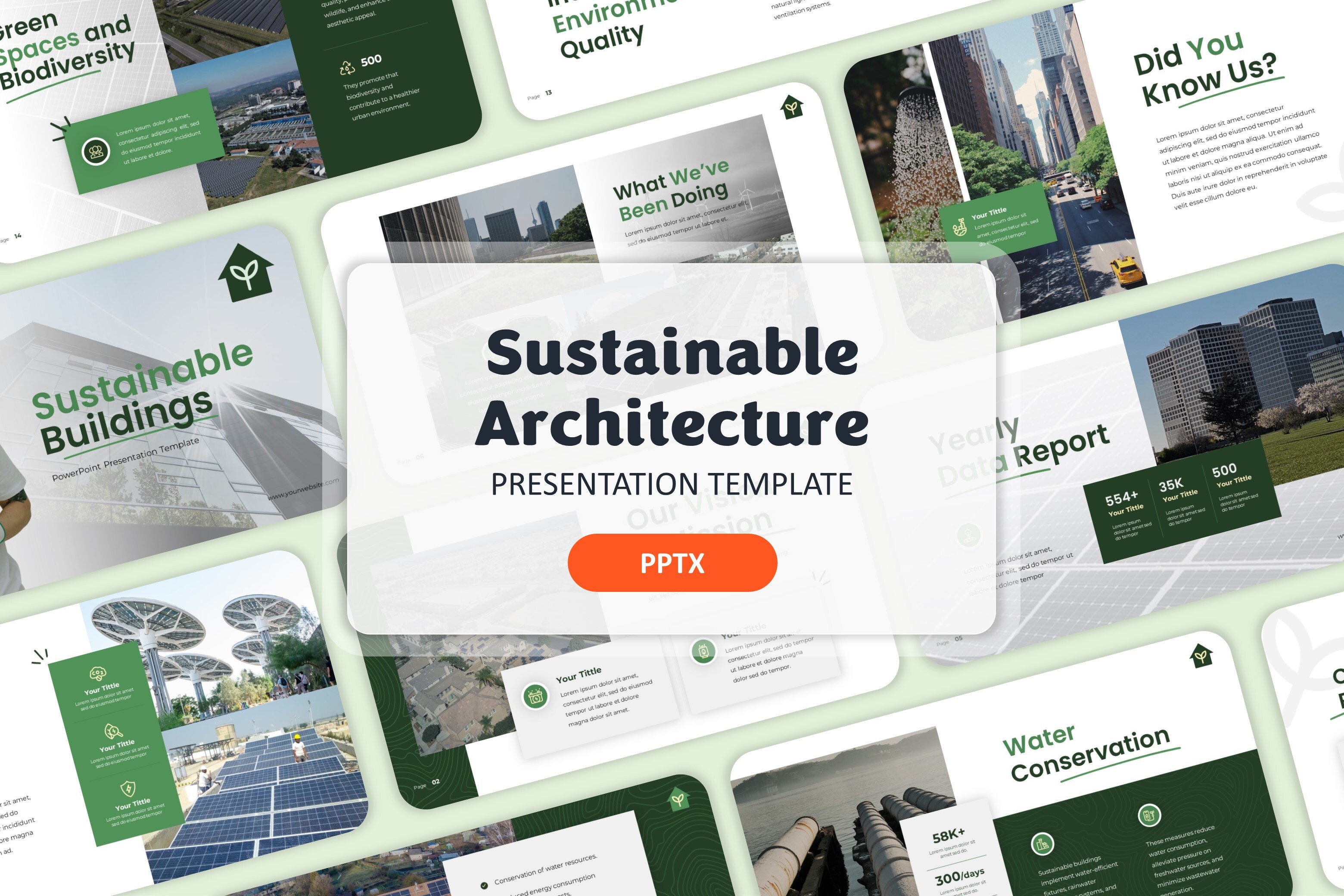 Plantilla de PowerPoint de Arquitectura Sostenible