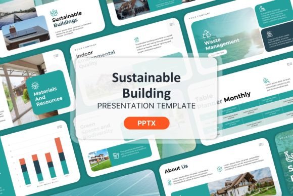 Sustainable Buildings - PPT Template Afbeelding Presentatie Sjablonen Door Moara