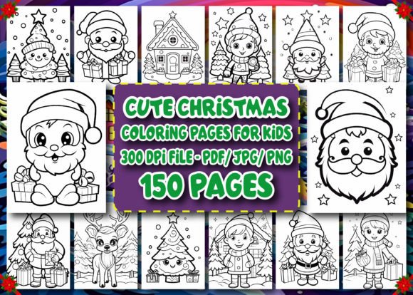 150 Cute Christmas Coloring Pages
