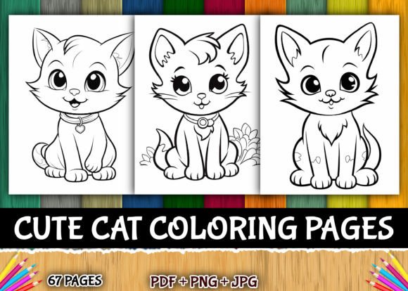 67 Cute Cat Coloring Pages for Kids