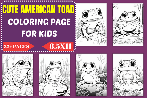 Cute American Toad Coloring Page