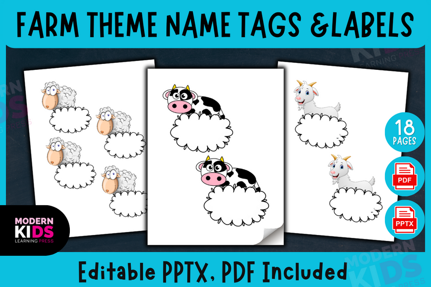 Farm Theme Name Tags and Labels Graphic by Ovi's Publishing · Creative ...