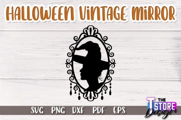 Halloween Vintage Mirror SVG Design