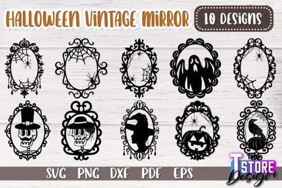 Halloween Vintage Mirror SVG Design