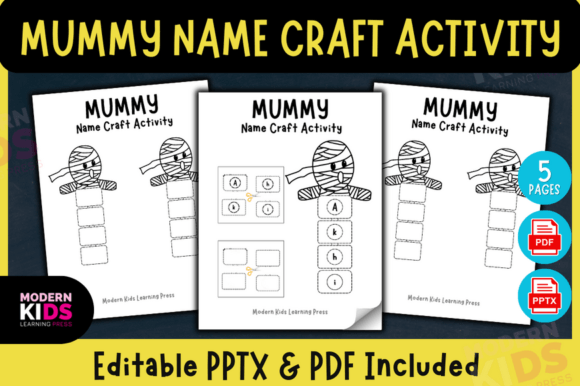 Mummy Name Craft Activity - Editable PPT