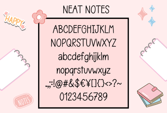 Neat Notes Font PNG with transparent background - Preview 1