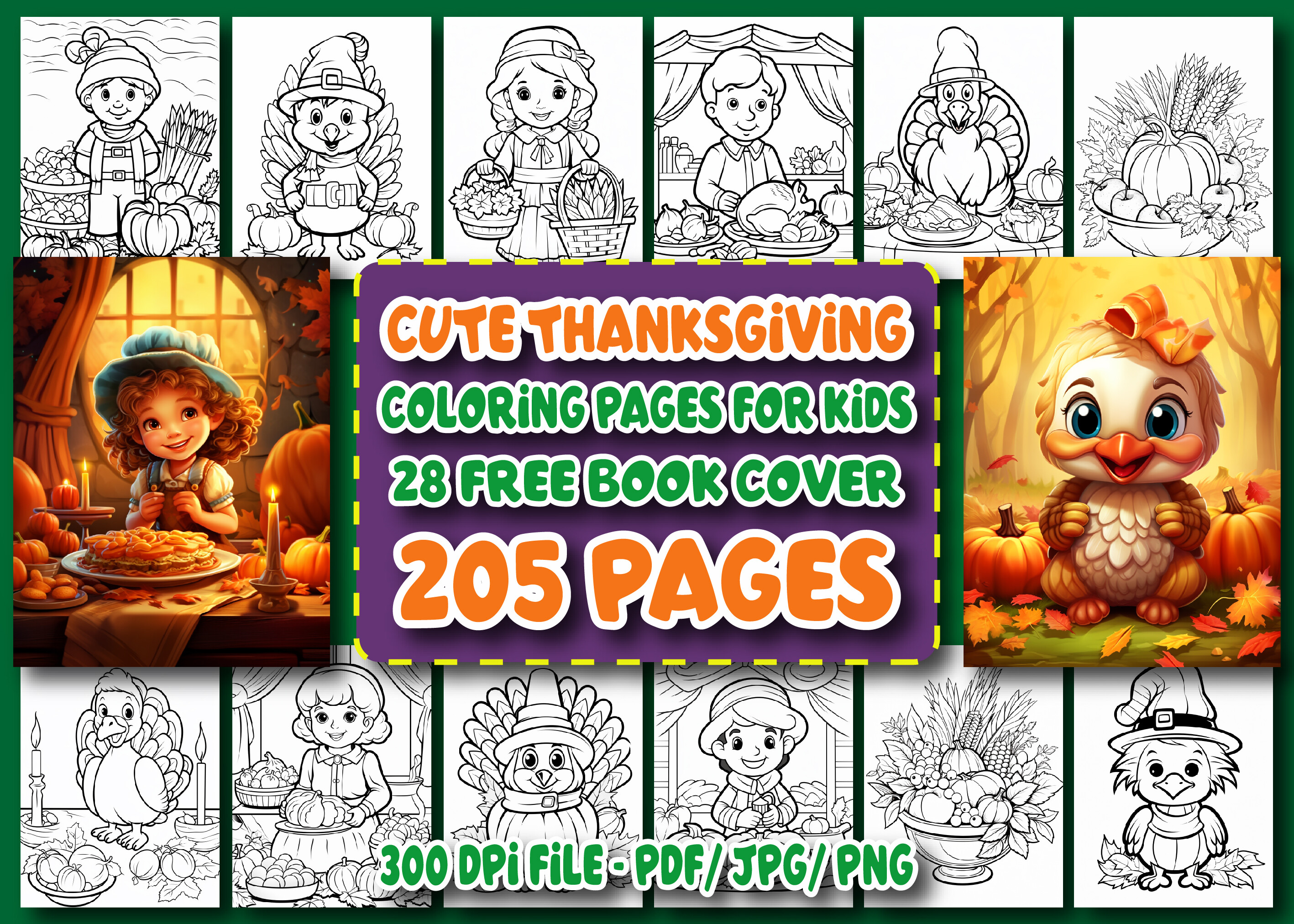 205 Cute Thanksgiving Coloring Pages