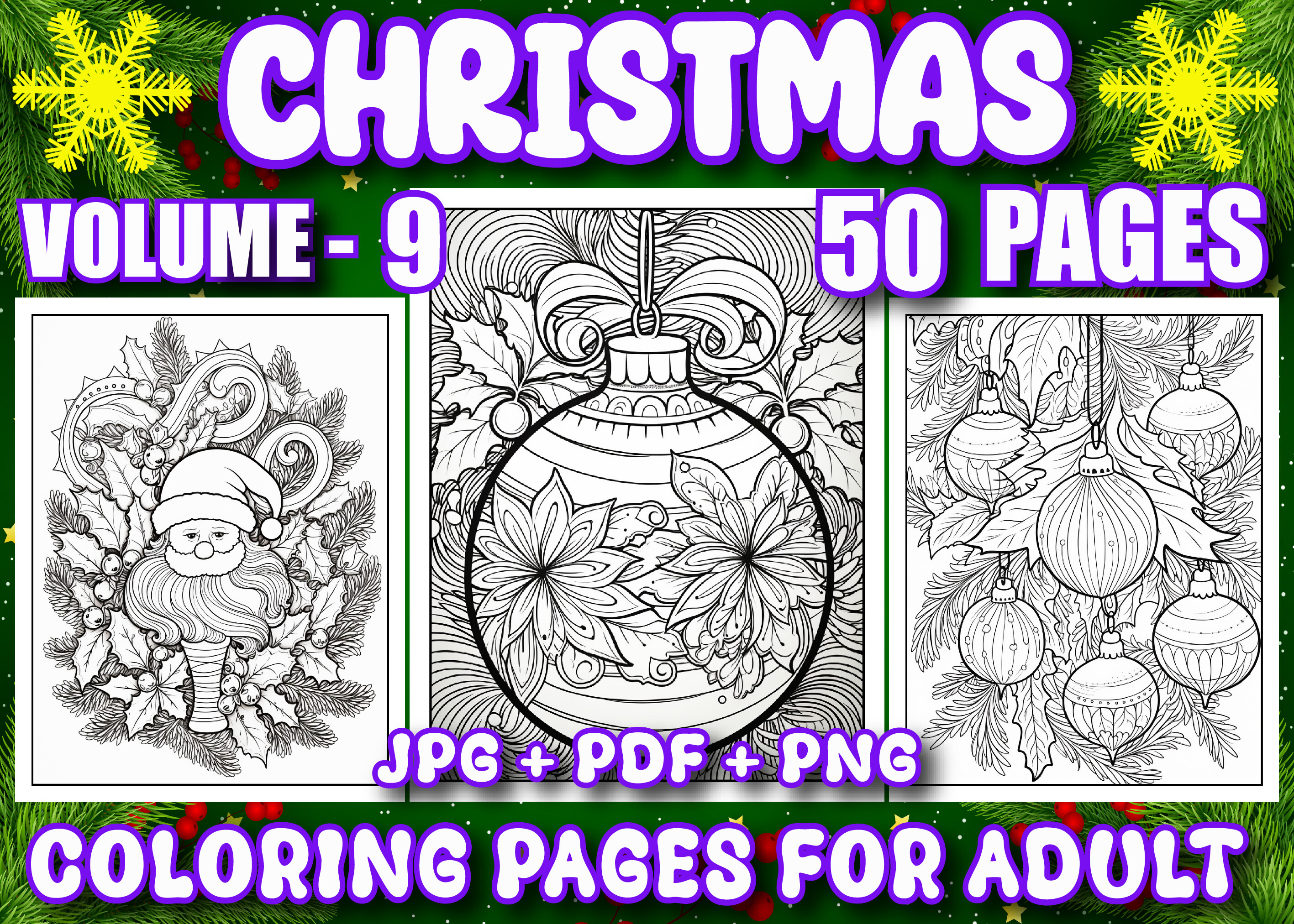 50 Christmas Coloring Pages for Adult