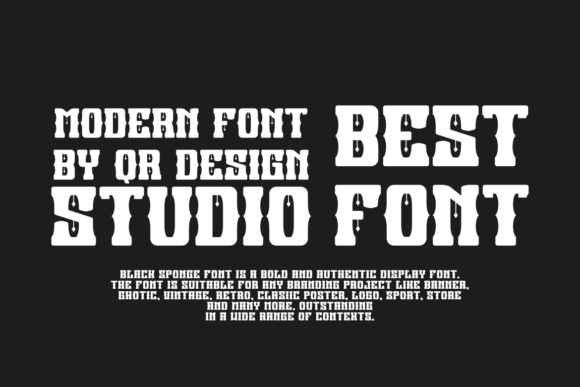 Black Sponge Font PNG with transparent background - Preview 4