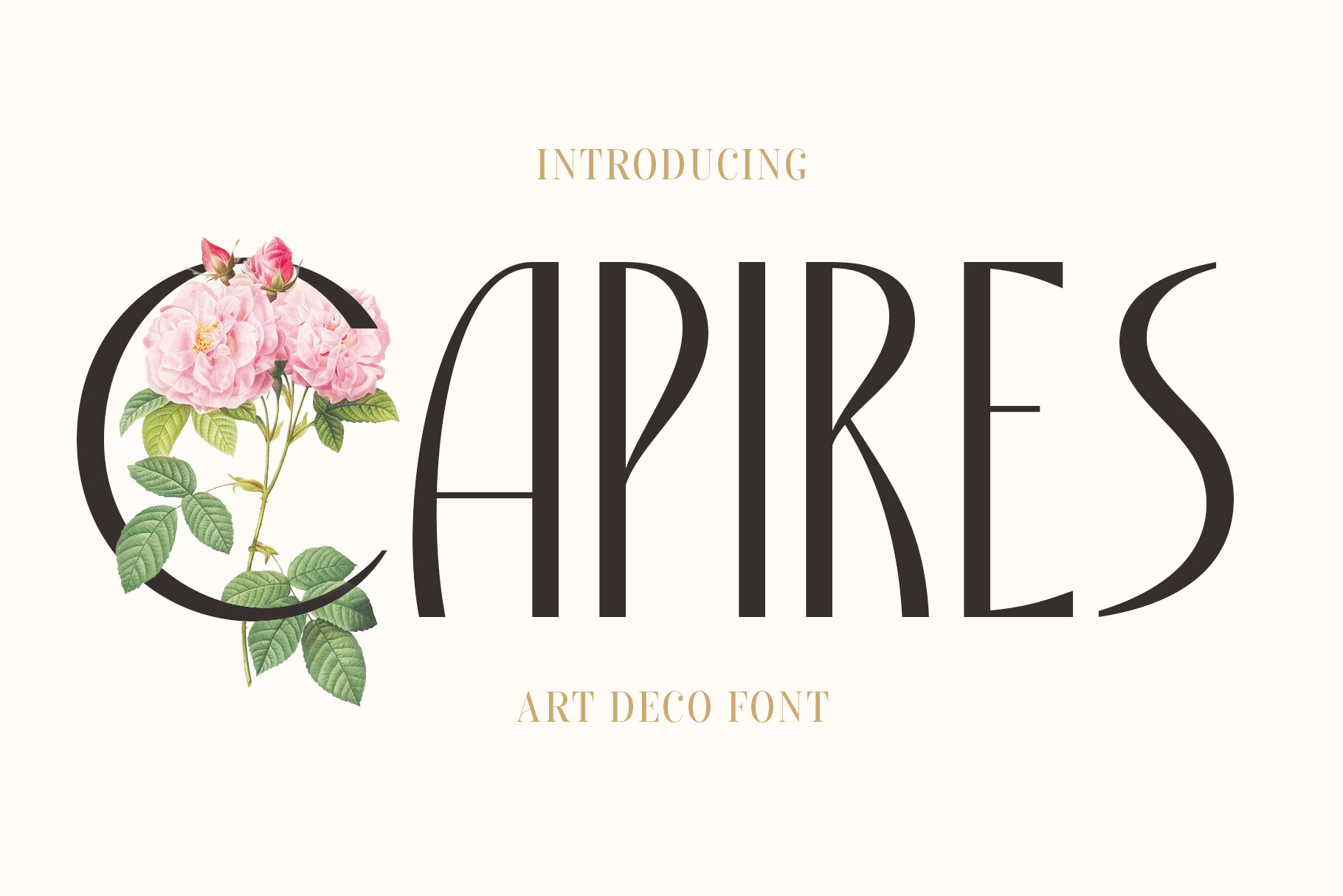 Capires preview — art deco and art nouveau fusion display font