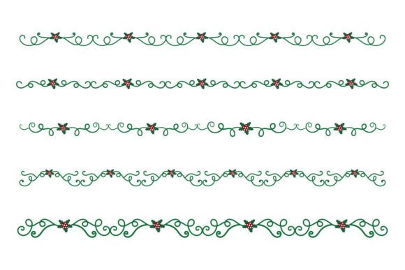 Christmas Flourish Swirl Holly Ornaments