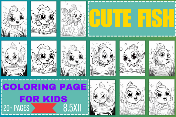 Cute Fish Coloring Page for Kids