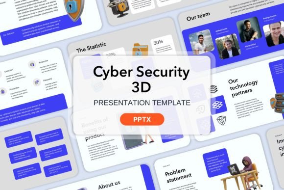 Preview of Cyber Security 3D - Powerpoint Templates technology presentation template