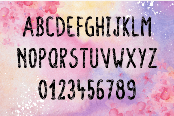 Flowers Hollow Dark Font PNG with transparent background - Preview 1