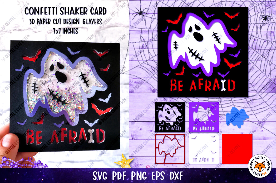 Halloween Ghost Card Confetti Shaker Graphic by Digital Craftyfox ...