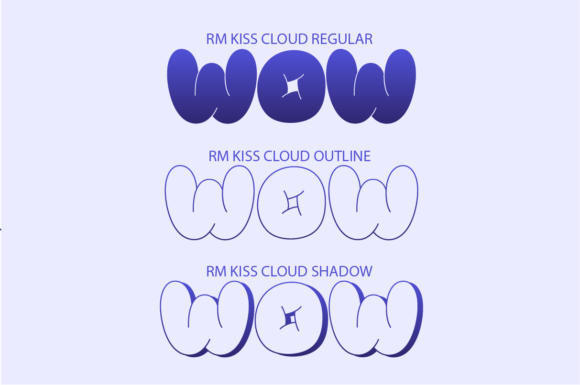 Kiss Cloud Font PNG with transparent background - Preview 1